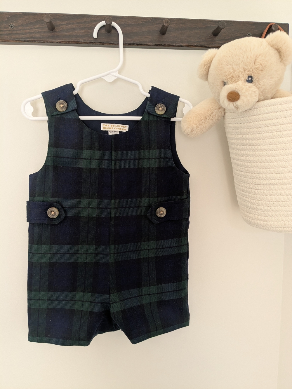 The Beaufort Bonnet Company Tartan Romper 6-12m